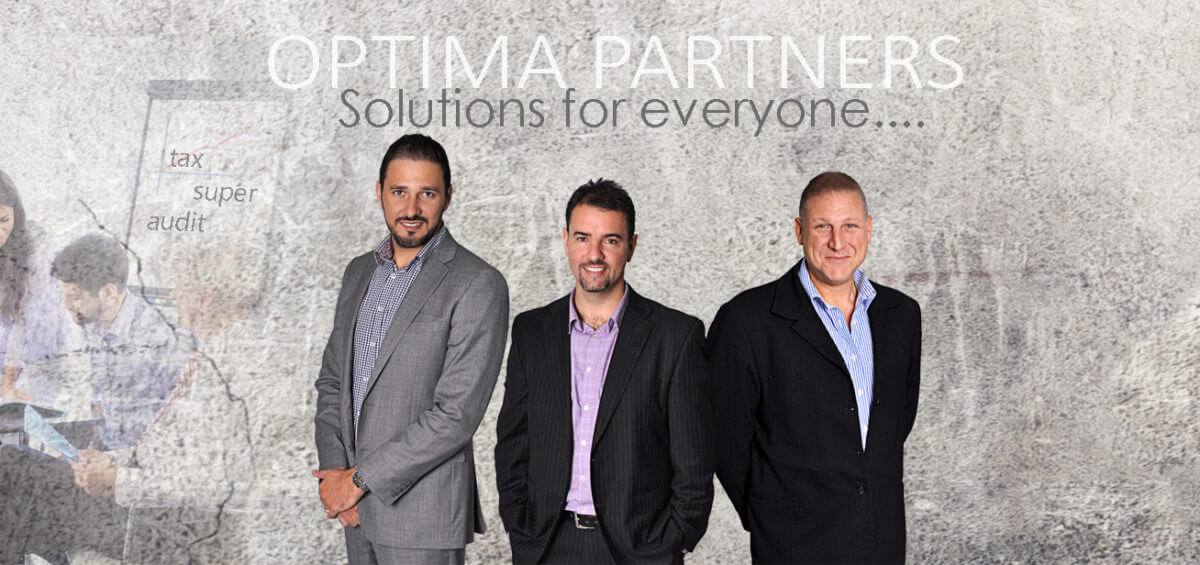 A picture of the Optima Partners, Phil C, Enrico and Phil N on a stone background, also a picture of a group of people in a business meeting